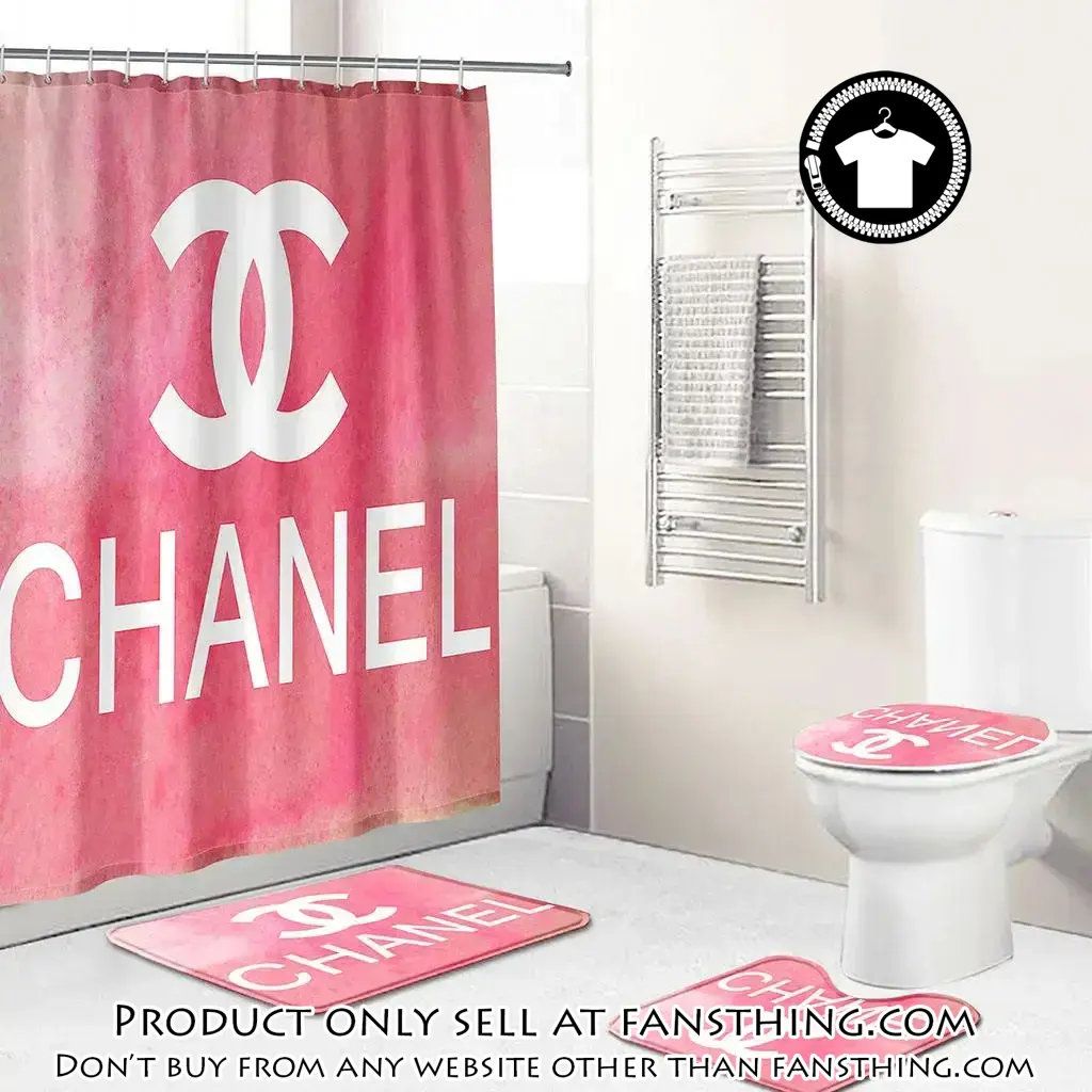 Chanel white logo pinky fashion limited luxury brand bathroom set home decor fst4752931